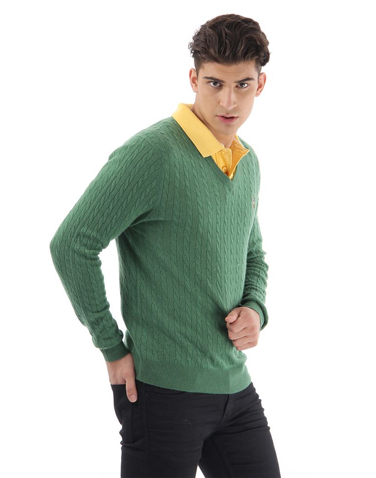 U.S. Polo Association Casual Wear Self Design Men Sweater